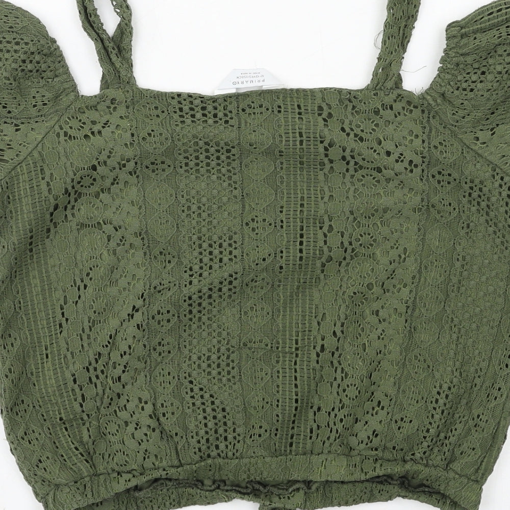 Primar Girls Green  Lace Basic T-Shirt Size 12-13 Years