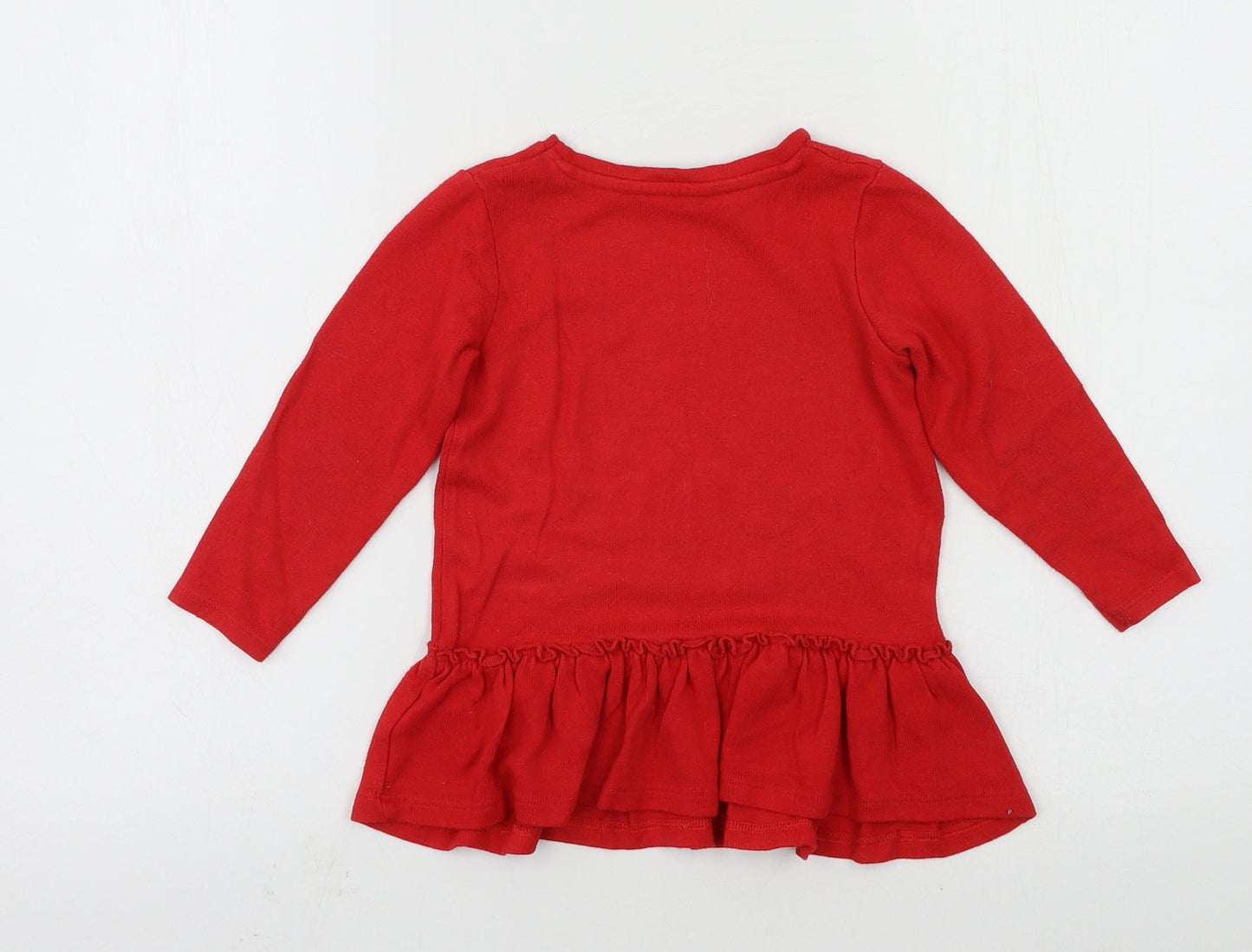 George Girls Red  Knit Pullover Jumper Size 18-24 Months  - Smile