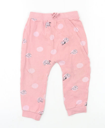 George Girls Pink Geometric Jersey Capri Pyjama Pants Size 2-3 Years  - 101 Dalmatians