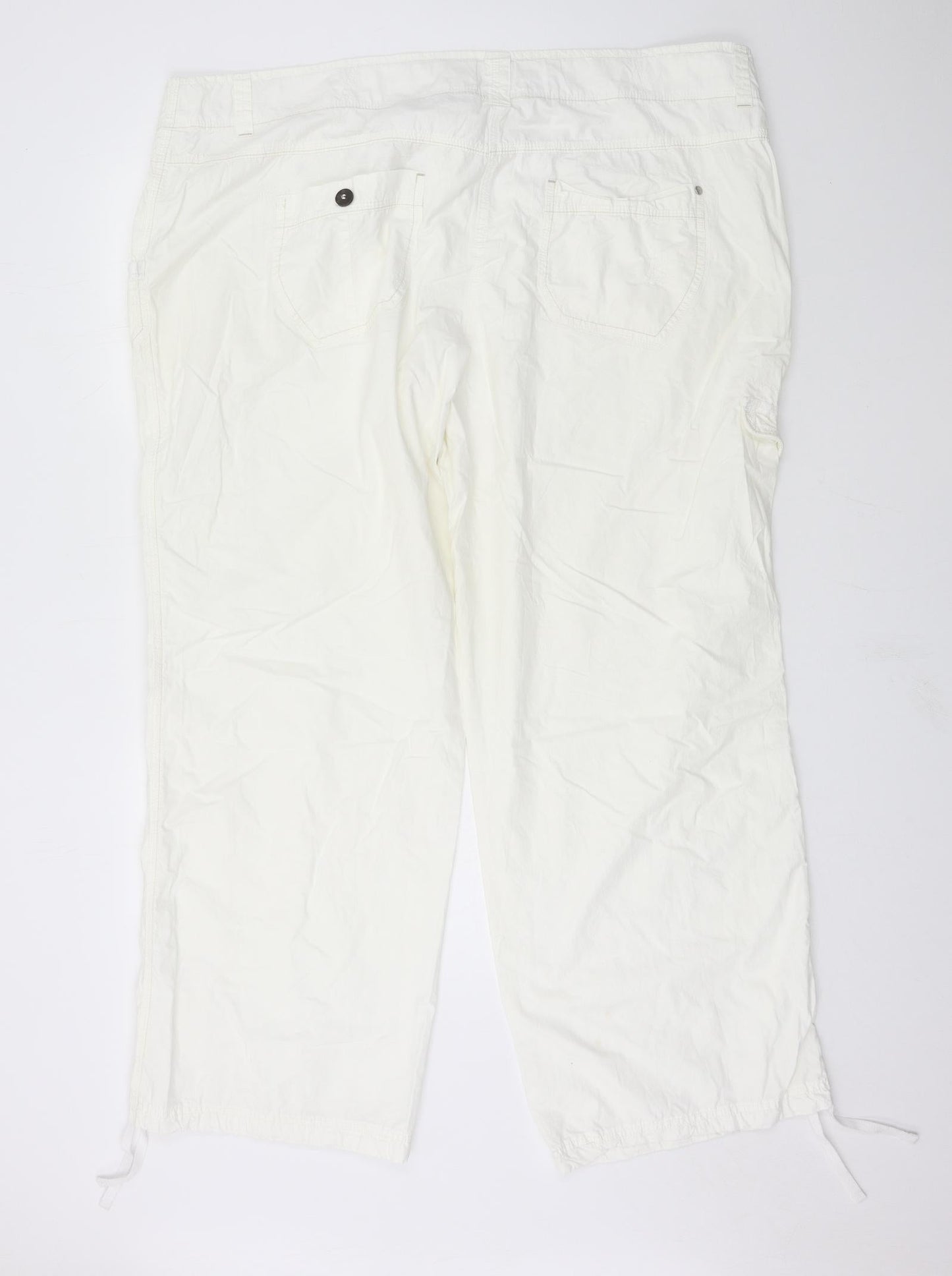 Womens UK Size 46 in NEXT Regular Fit Cargo White Trousers