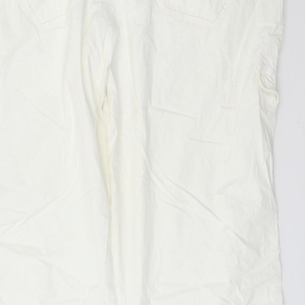 Womens UK Size 46 in NEXT Regular Fit Cargo White Trousers