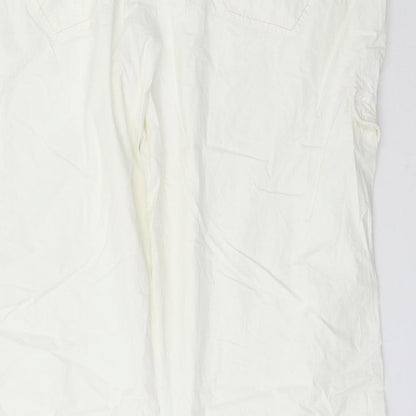 Womens UK Size 46 in NEXT Regular Fit Cargo White Trousers