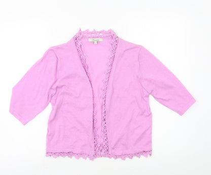 Womens UK Size 12 Peacocks Purple Cardigan Jumper