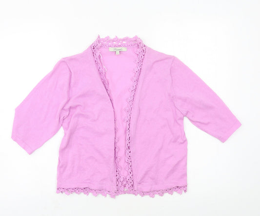 Womens UK Size 12 Peacocks Purple Cardigan Jumper