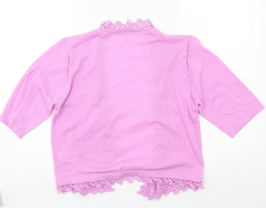 Womens UK Size 12 Peacocks Purple Cardigan Jumper