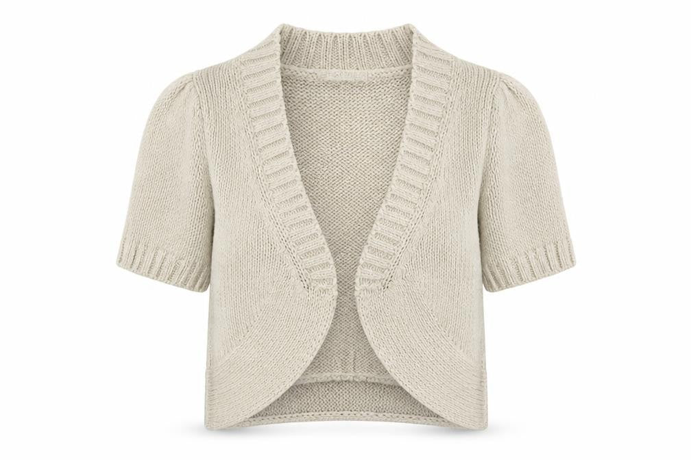 Front view of Marks & Spencer women’s grey knit cardigan jumper, size UK 14