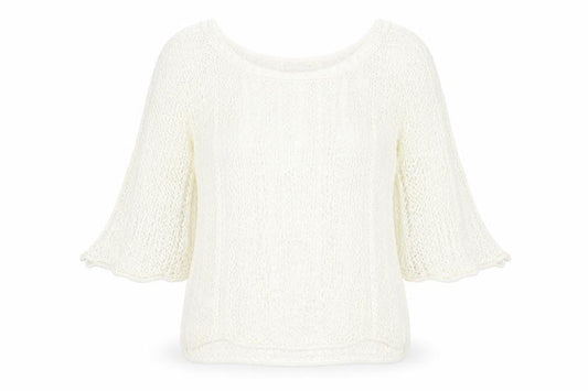 Front view of AMARANTO women’s ivory jumper, size M