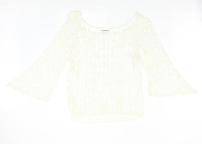 AMARANTO Womens Ivory   Pullover Jumper Size M