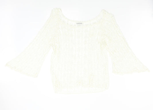 AMARANTO Womens Ivory   Pullover Jumper Size M