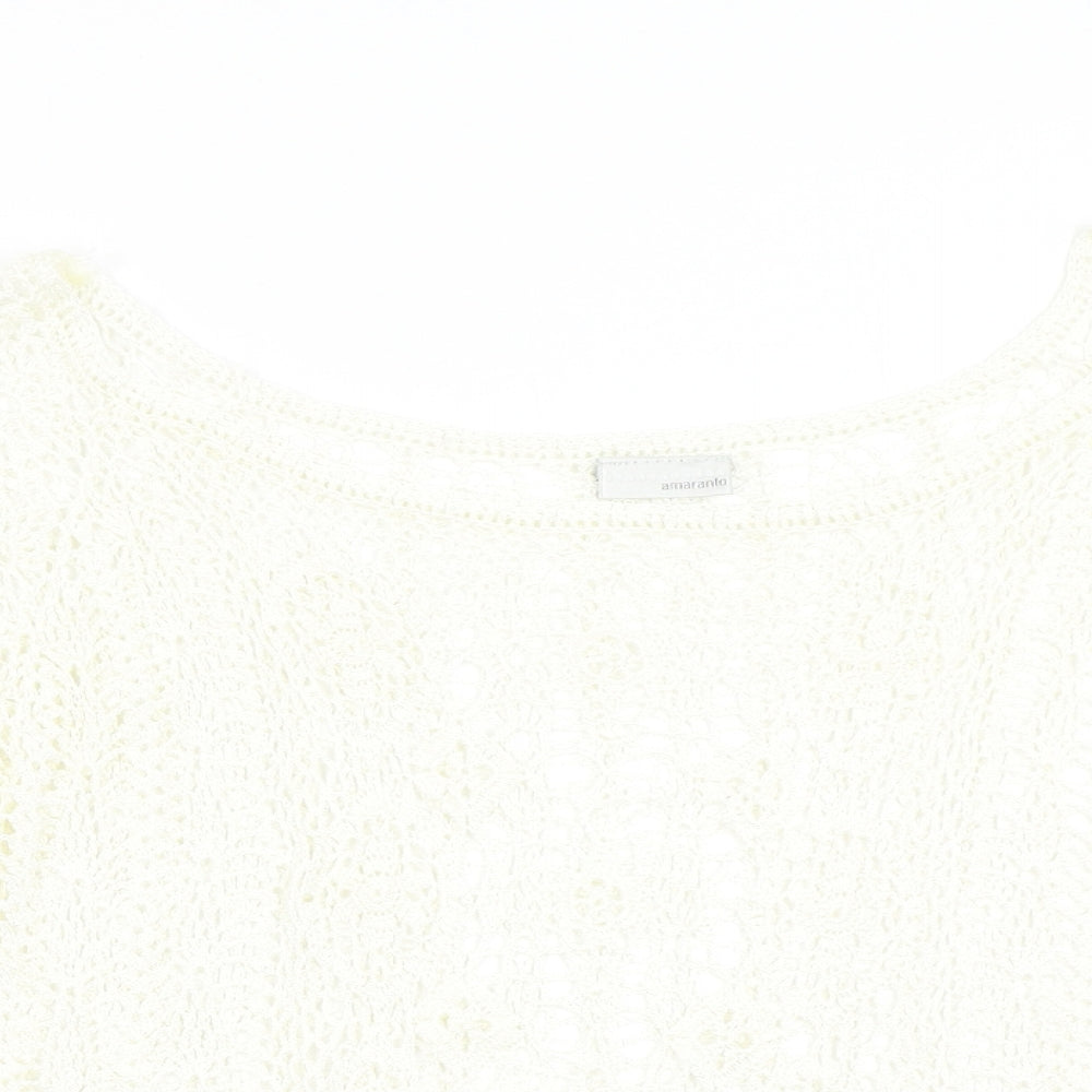 AMARANTO Womens Ivory   Pullover Jumper Size M