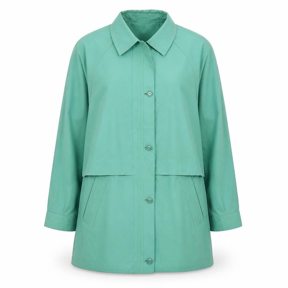 Womens UK Size M Telemac Green Overcoat