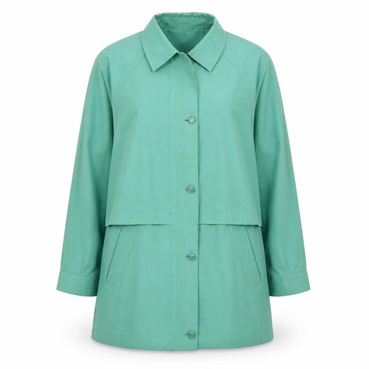 Womens UK Size M Telemac Green Overcoat