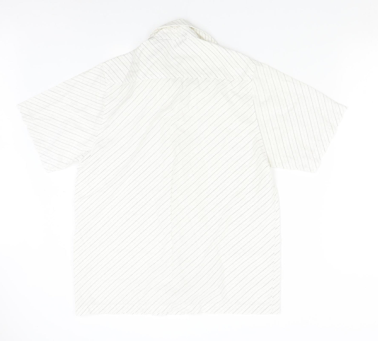 Cutting Edge Womens Ivory Striped  Basic Button-Up Size M