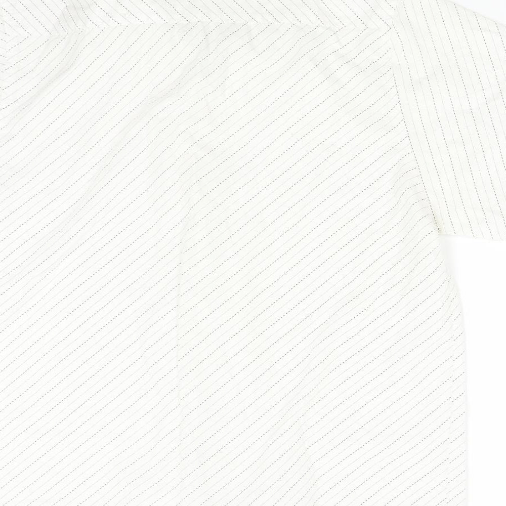 Cutting Edge Womens Ivory Striped  Basic Button-Up Size M
