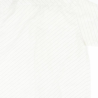 Cutting Edge Womens Ivory Striped  Basic Button-Up Size M