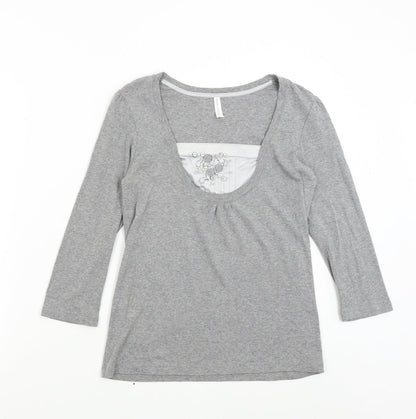 M&S Womens Grey   Basic T-Shirt Size 12