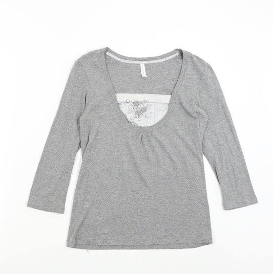M&S Womens Grey   Basic T-Shirt Size 12