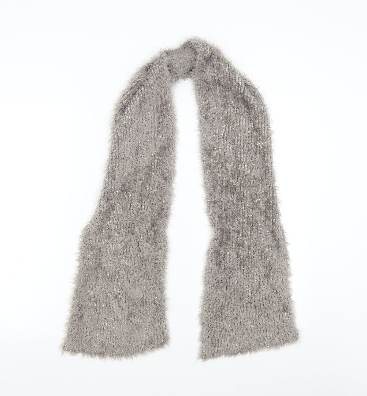 Front view of Preworn women’s brown knit scarf