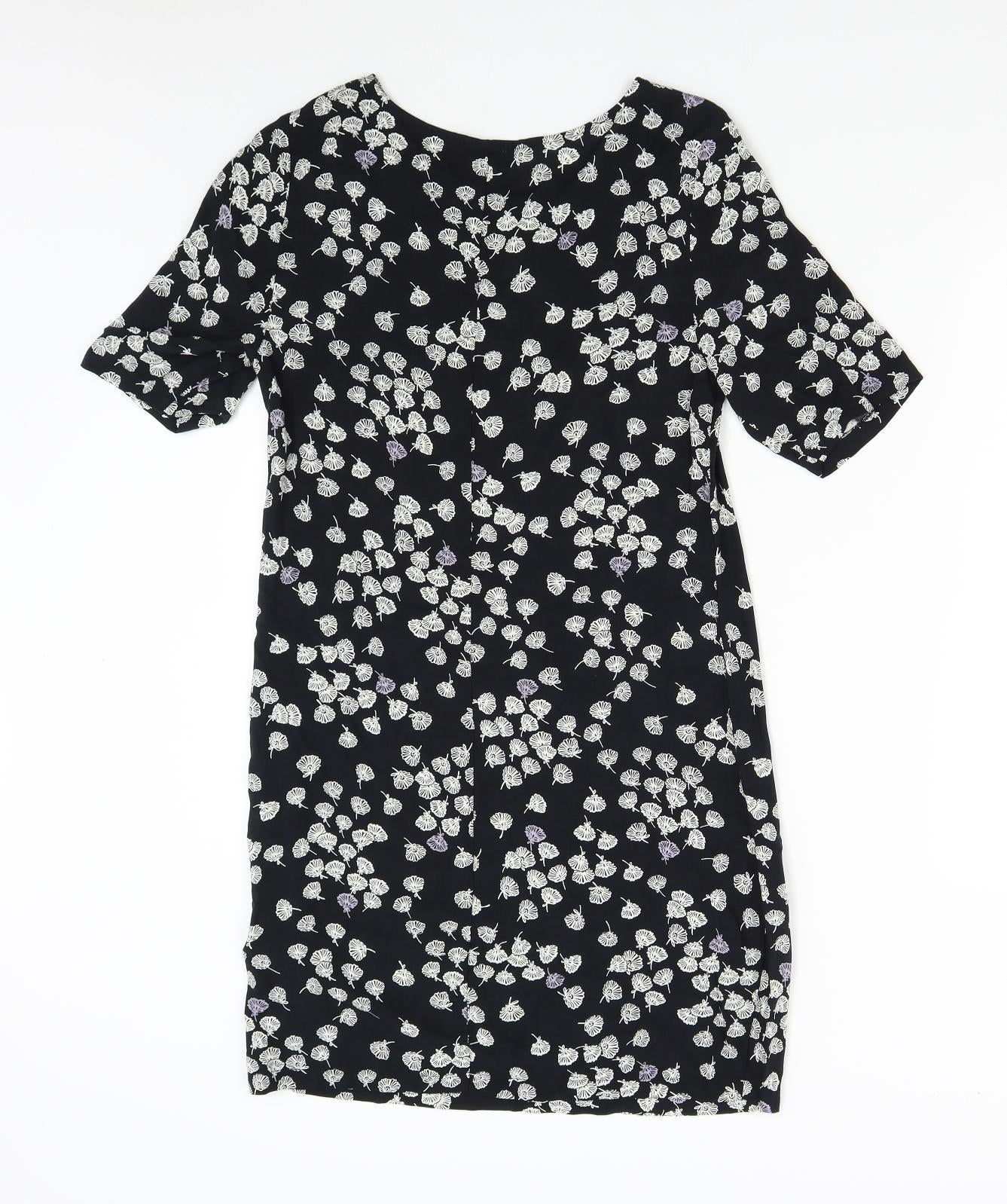 F&F Womens Black Floral  Shift  Size 8
