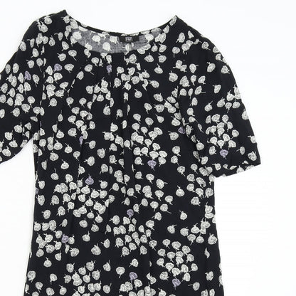 F&F Womens Black Floral  Shift  Size 8