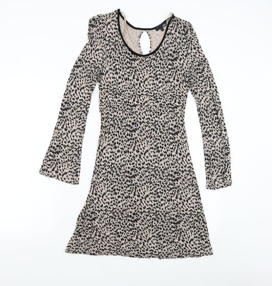 NEXT Womens Brown Animal Print  Fit & Flare  Size 8