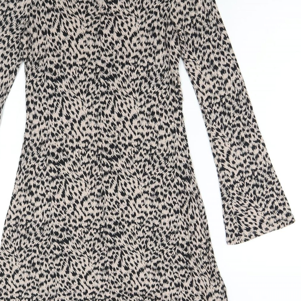 NEXT Womens Brown Animal Print  Fit & Flare  Size 8