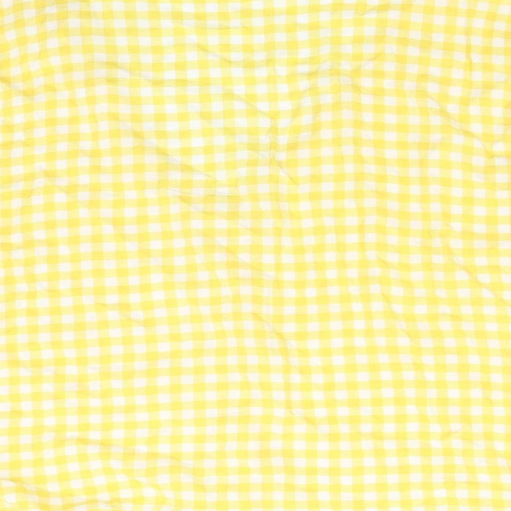 H&M Womens Yellow Check  Basic Blouse Size 10