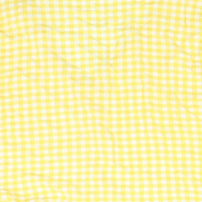 H&M Womens Yellow Check  Basic Blouse Size 10