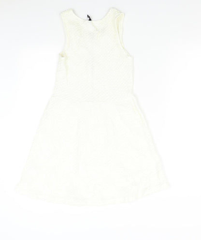 H&M Womens White   Fit & Flare  Size S