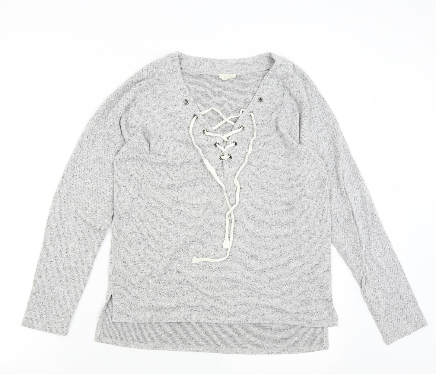 Caution to the Wind Womens Grey Solid  Top Pyjama Top Size M