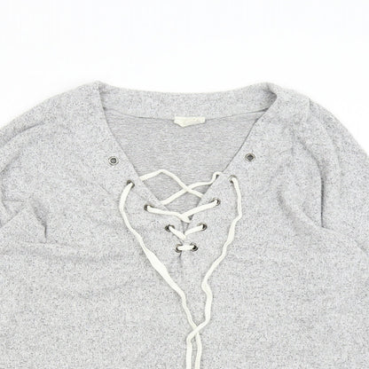 Caution to the Wind Womens Grey Solid  Top Pyjama Top Size M