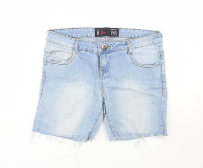 G Chillin Womens Blue  Denim Cut-Off Shorts Size 38