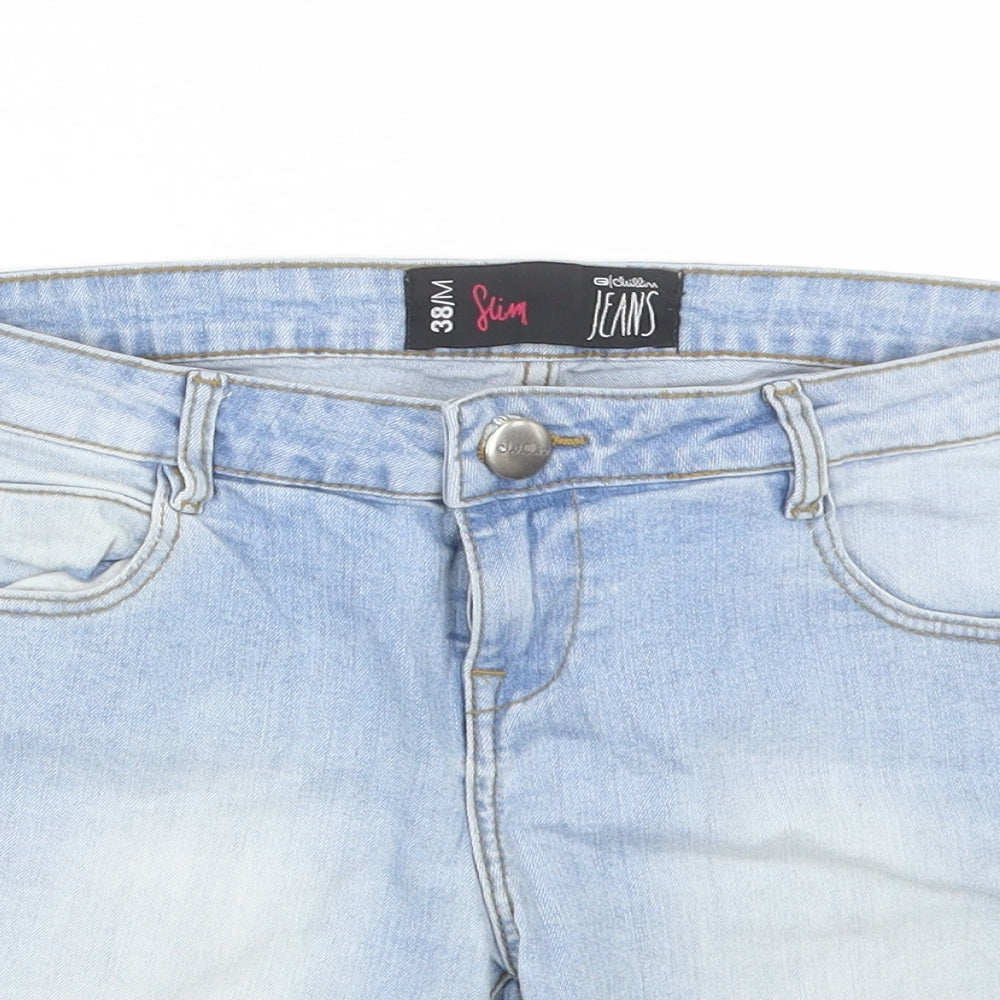 G Chillin Womens Blue  Denim Cut-Off Shorts Size 38