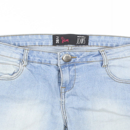 G Chillin Womens Blue  Denim Cut-Off Shorts Size 38