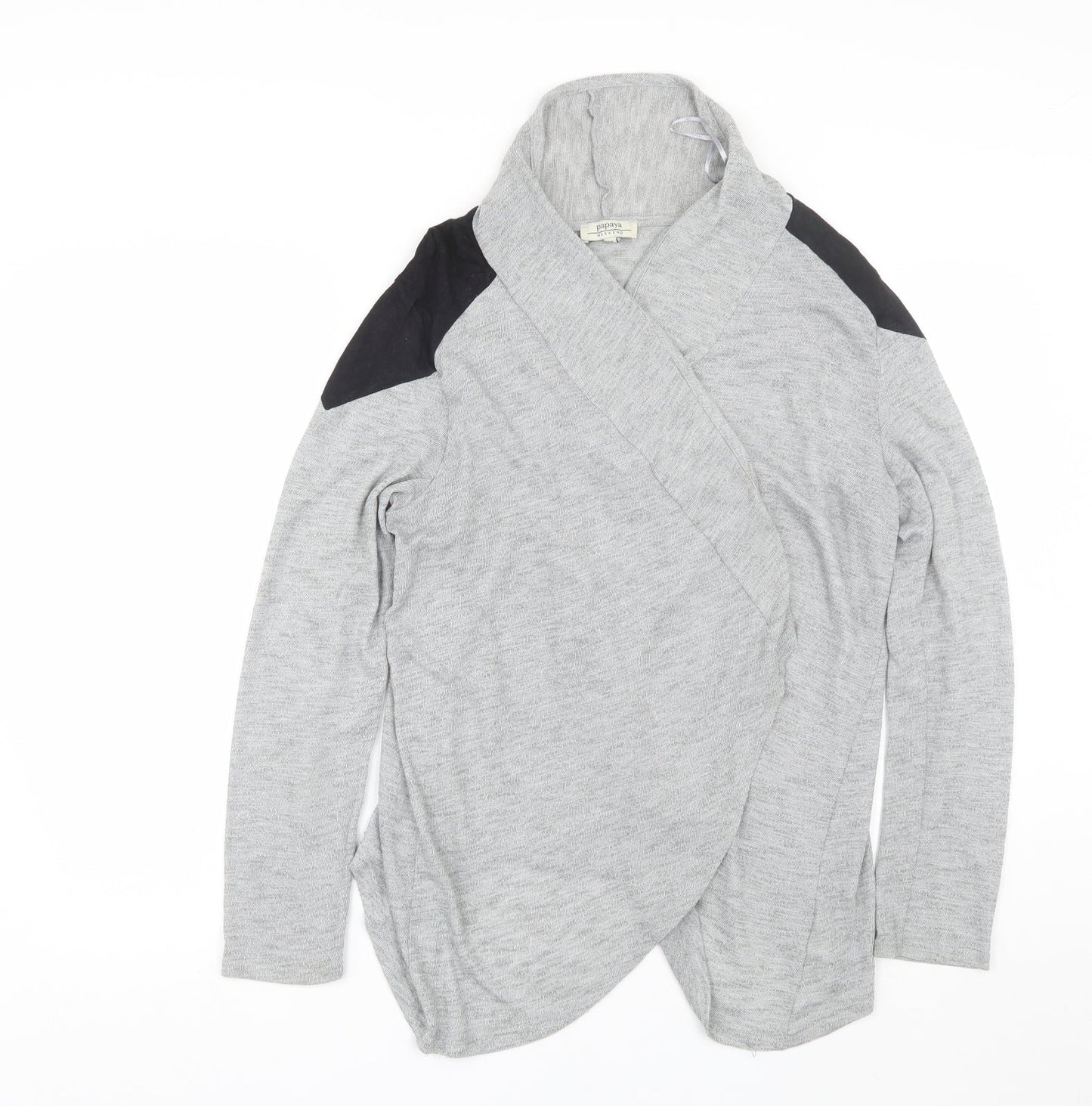 Womens UK Size 14 Papaya Grey Cardigan Jumper