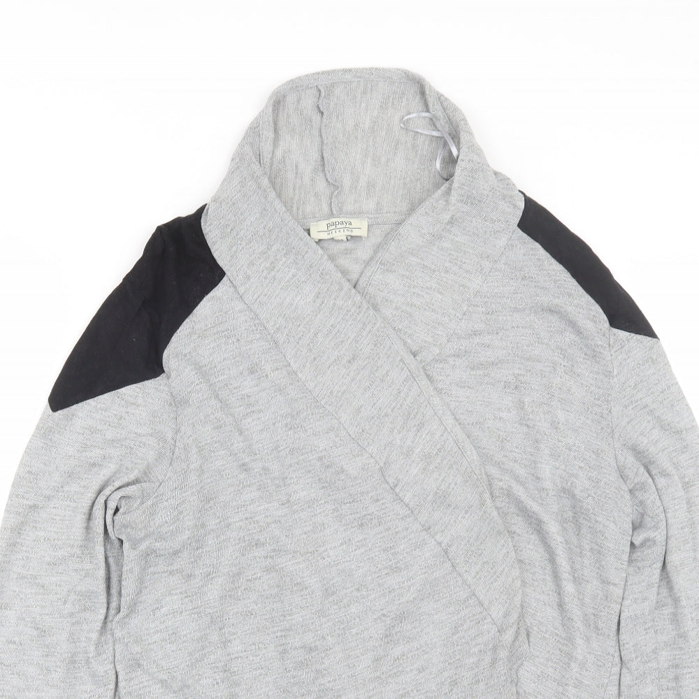 Womens UK Size 14 Papaya Grey Cardigan Jumper