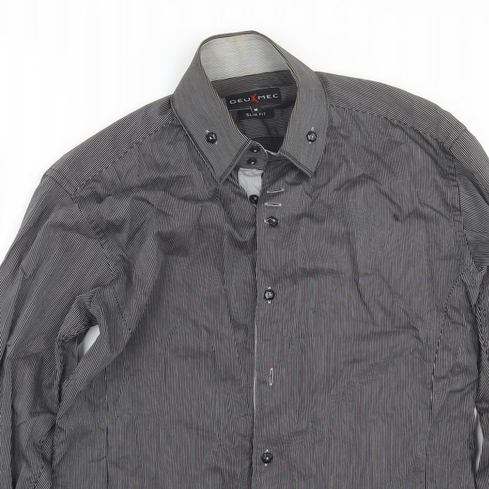 Mens UK Collar Size M Deuxmec Smart Black  Dress Shirt