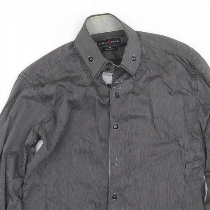 Mens UK Collar Size M Deuxmec Smart Black  Dress Shirt
