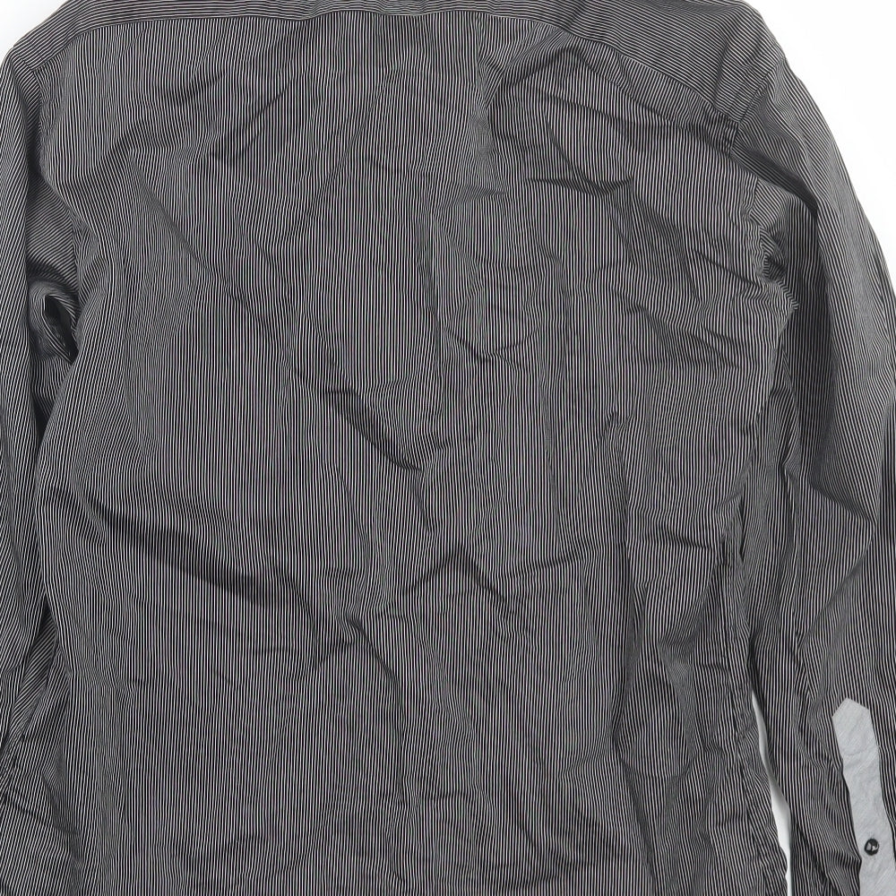 Mens UK Collar Size M Deuxmec Smart Black  Dress Shirt