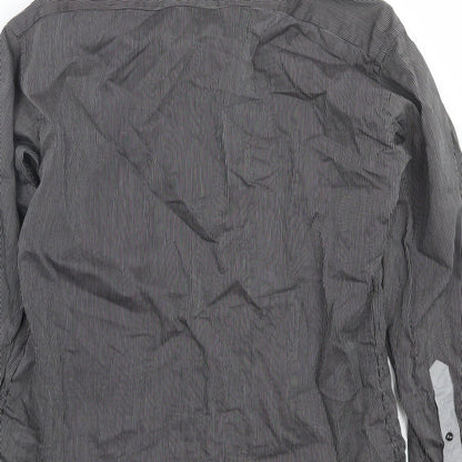 Mens UK Collar Size M Deuxmec Smart Black  Dress Shirt