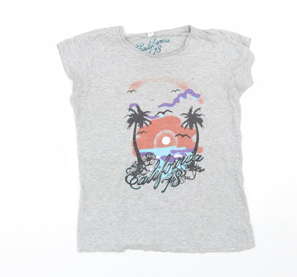 Denim co Womens Grey   Basic T-Shirt Size 12