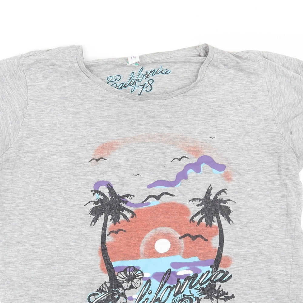 Denim co Womens Grey   Basic T-Shirt Size 12