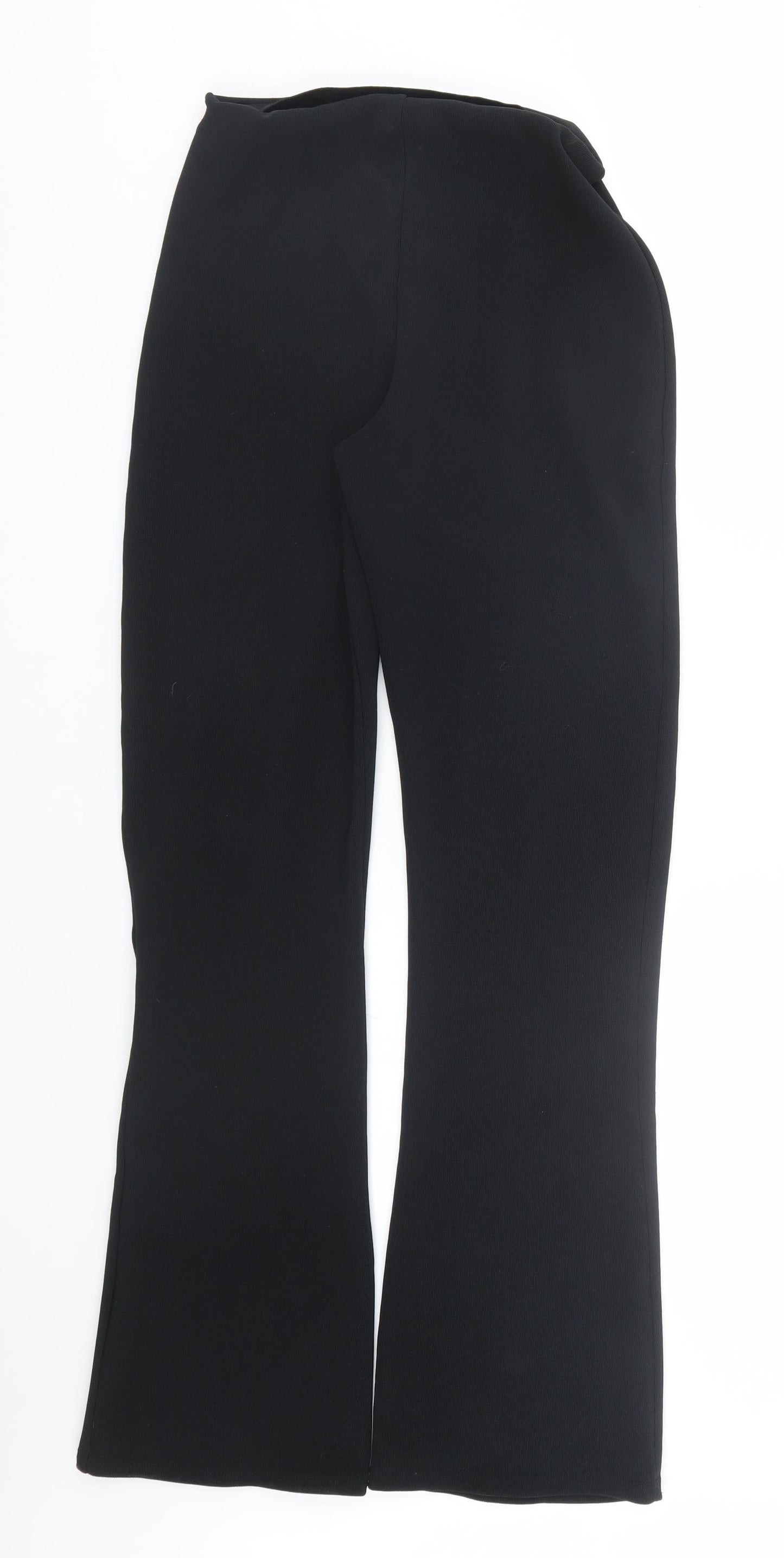 Womens UK Size M Preworn Regular Fit Capri Black Trousers