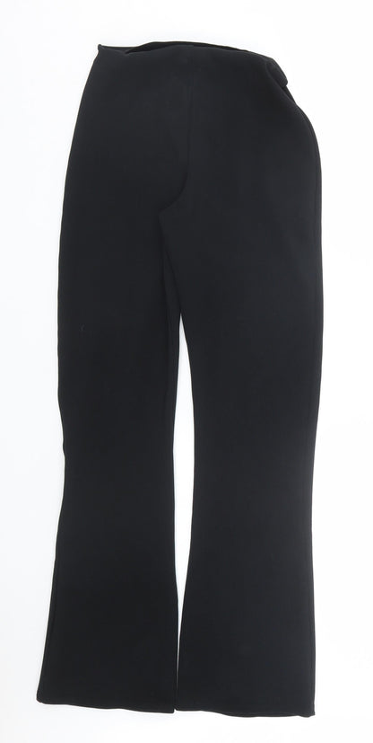 Womens UK Size M Preworn Regular Fit Capri Black Trousers