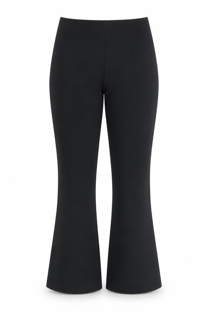 Front view of Preworn women’s black capri trousers, size M, 30-inch leg