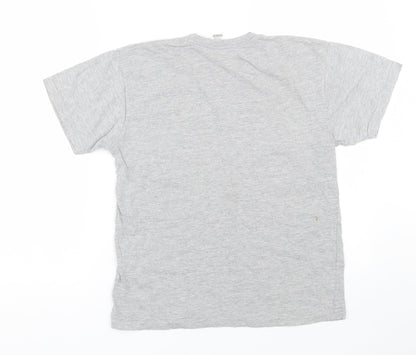 Stars & Stripes Boys Grey   Basic T-Shirt Size 12-13 Years