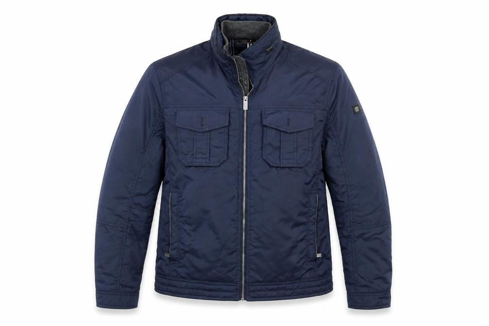 Front view of Westburys women’s blue overcoat coat, size UK 10