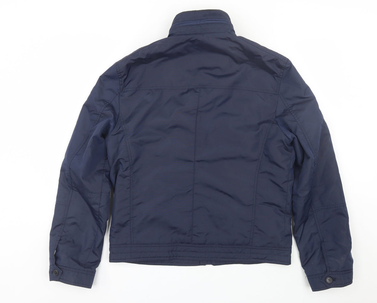 Back view of Westburys women’s blue overcoat coat, size UK 10