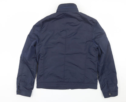 Back view of Westburys women’s blue overcoat coat, size UK 10