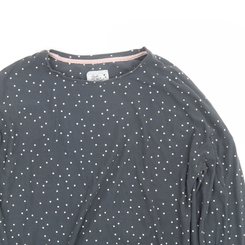 Love to lounge Womens Grey Polka Dot  Top Pyjama Top Size S